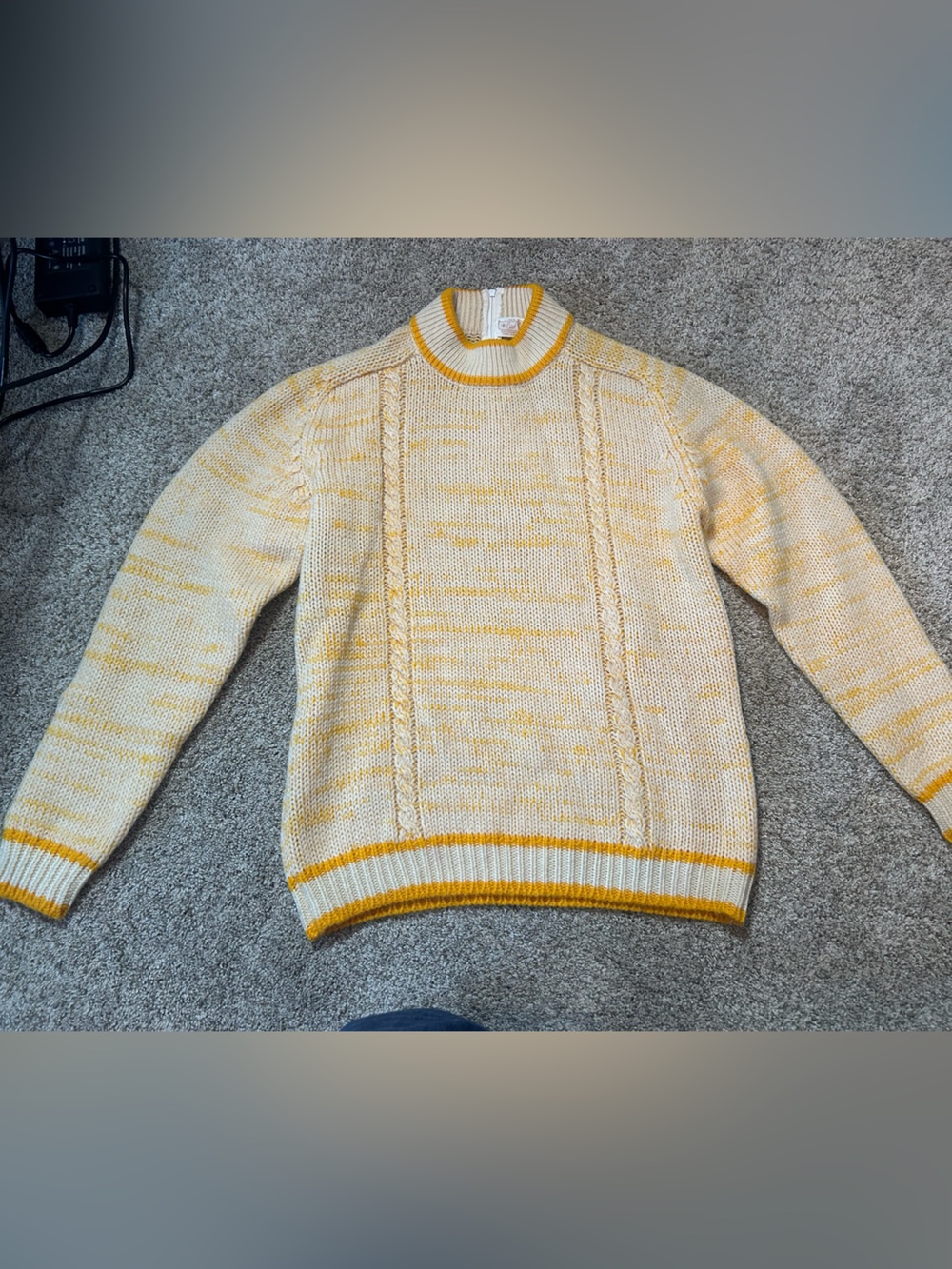 VTG 60s Carol Brent Montgomery Ward Wool Cable Knit Sweater Size 42 British HK